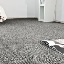 Teppichboden ANDIAMO "Odense", grau, B:400cm H:0,75mm L:400cm, Kunstfaser, Teppiche, Breite 400 cm, mit Wabenstruktur, strapazierfähig & robust