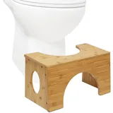 Relaxdays Toilettenhocker, Stuhlgang Unterstützung, WC Hocker Erwachsene, Bambus, kippbar für 2 Höhen, 19,5/25 cm, Natur