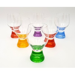Crystalex Rotweinglas Gina Painted Rotweingläser 340 ml 6er Set, Kristallglas, handbemalt, Kristallglas, farbig: gelb, rot, blau, grün, orange, gelb blau|gelb|grün|orange|rot|weiß