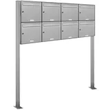 AL Briefkastensysteme Standbriefkasten 8 Fach Silber