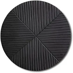 Wanddeko Ø 35 cm Holz Schwarz L (Large)