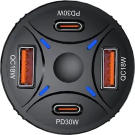 wozinsky Kfz-ladegerät 2x Usb-c 2x Usb-a 60w - Schwarz