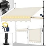 tillvex Klemmmarkise tillvex Balkonmarkise Markise Klemmmarkise Sonnenmarkise Handkurbel beige 120 cm x 300 cm x 200 cm