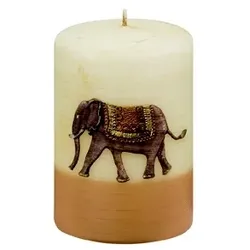 Kopschitz Kerzen Kerzen Kerzen Afrika Stumpenkerzen Sandbeige, 100 x 70 mm, 3 Stück