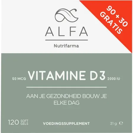 Alfa Vitamin D3 50mcg Nahrungsergänzung 120 Softgels