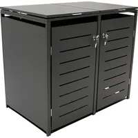 DEGAMO Mülltonnenbox 115x62x102cm für Tonnen 120 Liter, Stahl anthrazit