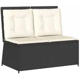 Furnicato Gartenbank Schwarz Poly Rattan