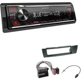 EHO Kenwood KMM-BT209 1-DIN Autoradio Media Receiver Bluetooth USB AUX mit Einbauset passend für BMW 3er E90 E91 E92 E93 2005-2013 schwarz