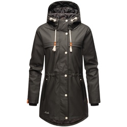 NAVAHOO Damen modischer Regen Jacke Outdoor Regenmantel Regenparka Wasserdicht Gefüttert Rainy Forest