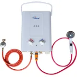 TTulpe - Outdoor HD-6 P50 weiß, Tragbarer Propangas-Durchlauferhitzer für den Außenbereich, niedrige NOx