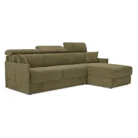Miryam Ecksofa Mit Matratze Mit Verstellbaren Kopfstützen Aus Weichem, Fleckenabweisendem Stoff T31 252 Cm Rechts Grün