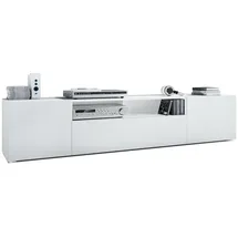 Vladon Mogan Lowboard 181 x 39 x 35 cm Weiß matt MDF/Spanplatte