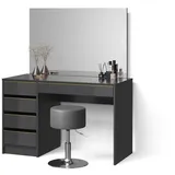 livinity® Schminktisch-Set, Schwarz, Gold, Holzwerkstoff, 5 Fächer, 5 Schubladen, Rechteckig, 120x75x55 cm, Schlafzimmer, Schminktische