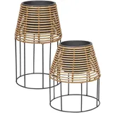 Blumentopf mit Beinen 2er Set BORAGO PE Rattan 20/21 cm Naturfarben