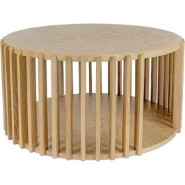 WoodMan Couchtisch WOODMAN "Drum, Breite/Tiefe/Höhe: 83/83/42 cm", braun (eichefarben), B:83cm H:42cm T:83cm, Tische, Couchtisch, Holzfurnier aus Eiche, Sproßen aus massiver Eiche, FSC