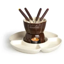 Excelsa Fondue Set Chocolate Keramik 25,5X25,5X16,5 Cm Brown