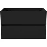 Belvit Waschbeckenunterschrank Drava 2 Schubladen 80 x 50 x 45 cm Schwarz