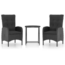 vidaXL Bistroset 3-tlg. Schwarz