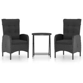 vidaXL Bistroset 3-tlg. Schwarz