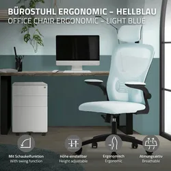 Bürostuhl Chefsessel Ergonomisch Drehstuhl Blau Schreibtischstuhl Computerstuhl