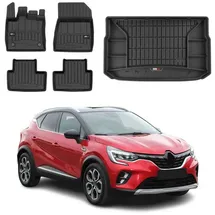 Omac Fußmatten & Kofferraumwanne Set für Renault Captur 2019-2025 Gummi TPE 5x