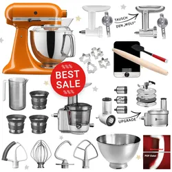 KitchenAid Artisan Küchenmaschine 5KSM175 Mega-Winter-Paket Honey