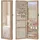Songmics Schmuckschrank 120 cm hoch, mit beleuchtetem Innenspiegel, eichenbraun