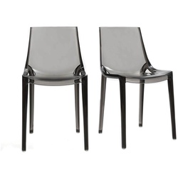 Chaises design empilables gris transparent intérieur - extérieur (lot de 2) YZEL