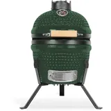 CREATE BBQ Kamado/Smoker aus grüner Keramik, 33 cm (13 Zoll), kann grillen, räuchern und kochen, mit Temperaturregler und zwei Belüftungsquellen.