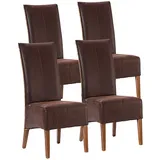 Soma Rattanstühle Set Antonio 4 Stück Polsterstühle Esszimmerstühle braun oder schwarz (BxHxL) 47 x 105 x 58 cm Cognac