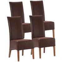 soma Rattanstühle Set Antonio 4 Stück Polsterstühle Esszimmerstühle braun oder schwarz (BxHxL) 47 x 105 x 58 cm Cognac