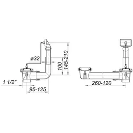 Dallmer Ab- und Überlauf-Set 024 U, 1 1/2" 110404