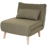 Schlafsessel HWC-D35, Schlafsofa Klappsessel Relaxsessel, Stoff/Textil, grün