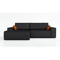 Mebloland Ecksofa TOR mit Schlaffunktion. Farbe: Black. - Schwarz