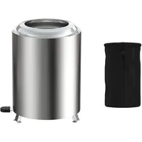 YRHome Tragbarer Rauchfreier Holzofen Outdoor Edelstahl Feuerschale Feuerstelle Feuertonne Feuerkorb mit Tasche Winddicht, Campingkocher Terrassenofen für Camping BBQ Klein ⌀14cm, Höhe 19.5cm