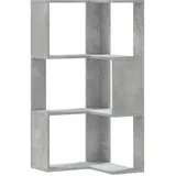 vidaXL Eck-Bücherregal 3 Böden Betongrau 50x50x102 cm Holzwerkstoff