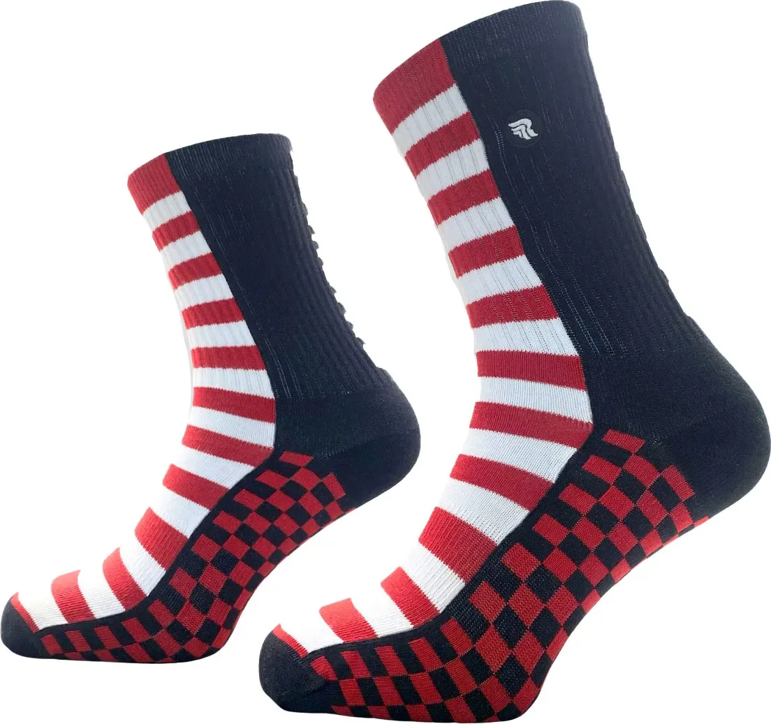 Riding Culture Riding Stripes LT, chaussettes unisexes - Rouge/Blanc/Noir - 36-39 EU