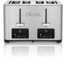 Ufesa Quartet Delux 4 Scheiben, 2 digitale LCD-Bildschirme, 1500 W, 4 breiter Schlitze, 7 Bräunungstufe