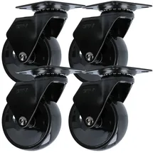 MS Beschläge 4er Set kugelgelagert Möbelrolle Schwarz 75mm