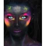 aricona Kontaktlinsen Schwarzlicht Neon Reflektieren Halloween, ohne Stärke - Farbige Kontaktlinsen mit UV Spezialeffekt für Karneval, Fasching, Cosplay, 2 Stück