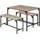 Tectake tectake® Sitzgruppe, 3-teilig, Industrial Style, mit höhenverstellbaren Kunststofffüßen