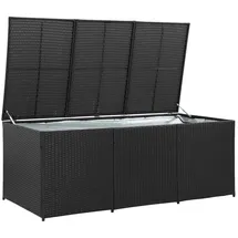 vidaXL Gartenbox Poly Rattan 180x90x70 cm Schwarz