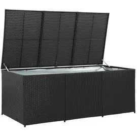 vidaXL Gartenbox Poly Rattan 180x90x70 cm Schwarz