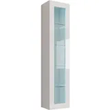 Mirjan24 Vitrine Vigo 40 x 30 x 180 cm Weiß