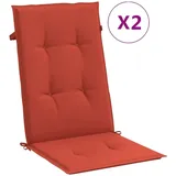 vidaXL Hochlehner-Auflagen 2 Stk. Melange Rot 120x50x4 cm Stoff