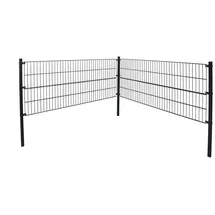 Home Deluxe Doppelstabmattenzaun MORATA Höhe: 160 cm / Länge: 20 m 1x Eckpfosten I Gartenzaun, Mattenzaun - Dunkelgrau