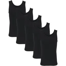 TupTam Unterhemden Jungen – 5er Pack Ärmellose Kinder Unterhemden, Baumwolle, Bequem & Atmungsaktiv, Farbe: schwarz, Größe: 104-110 - 104-110