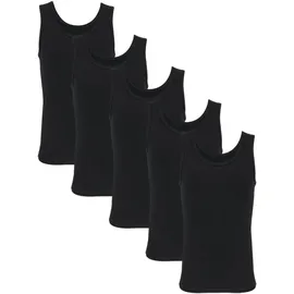 TupTam Unterhemden Jungen – 5er Pack Ärmellose Kinder Unterhemden, Baumwolle, Bequem & Atmungsaktiv, Farbe: schwarz, Größe: 104-110 - 104-110