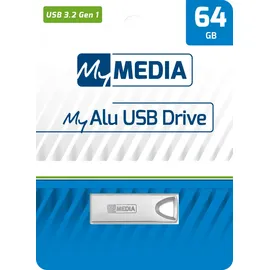 MyMedia USB 3.2 Gen 1 Drive USB-Stick 64GB Typ-A My Alu Silber 69277 USB-A (USB 3.2 Gen 1)
