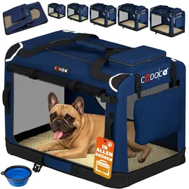 Cadoca® Hundebox faltbar M 50x34x36cm Blau